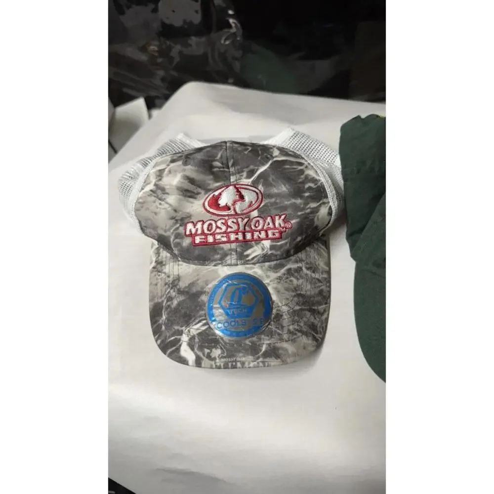 Cabela’s Green Cap & Mossy Oak Fishing Mesh‎ Hat Lot of 2 One Size